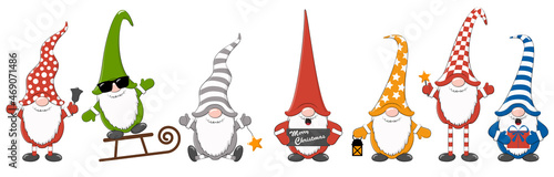christmas time gnomes cartoon style