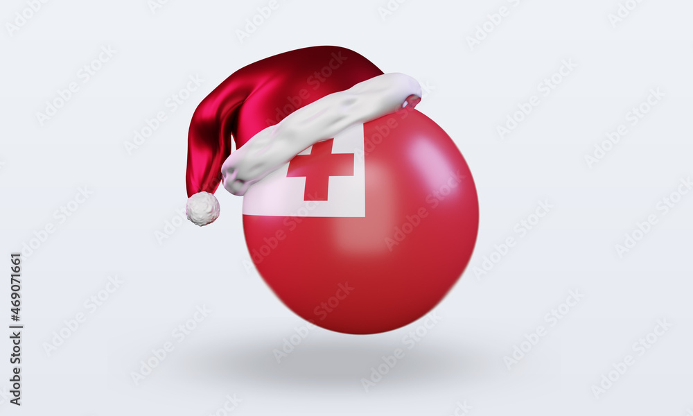 3d santa claus cap Tonga flag rendering front view 3d santa claus cap Tonga flag rendering front view