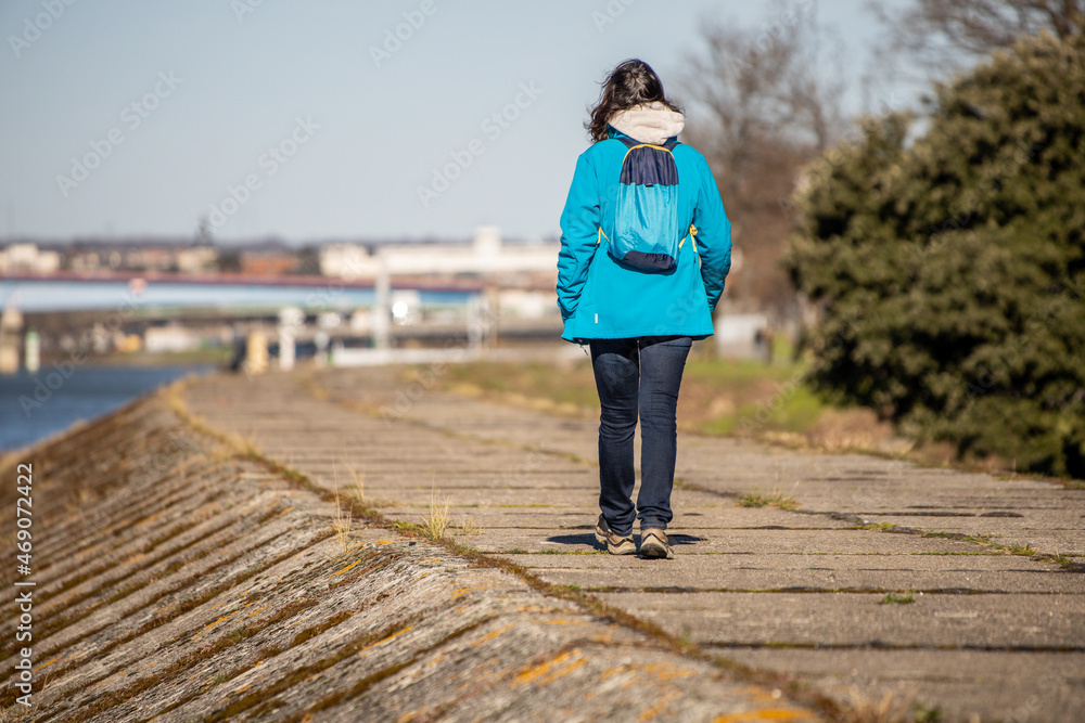 Woman having a walk