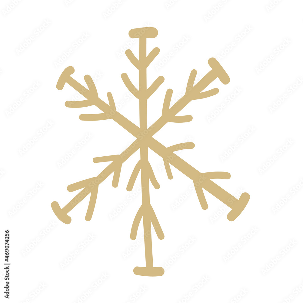 Winter snowflake hand drawn icon isolated on white background vector illustration. Winter snowflake hand drawn icon isolated on white background vector illustration.