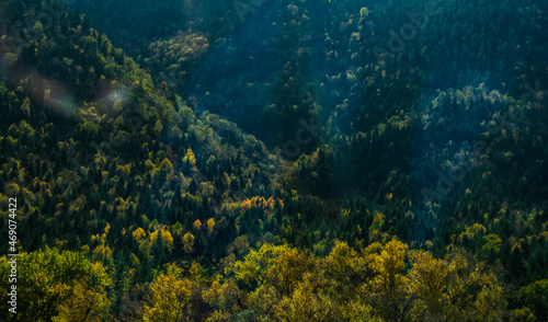 Autumnal landscape in Caucasus mountains