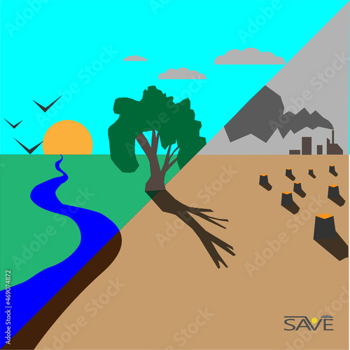 Global problems of humanity. Conservation of nature. Pollution of Nature. Environmental Disasters. Waste from human activity. Factories. Carbon dioxide emissions.