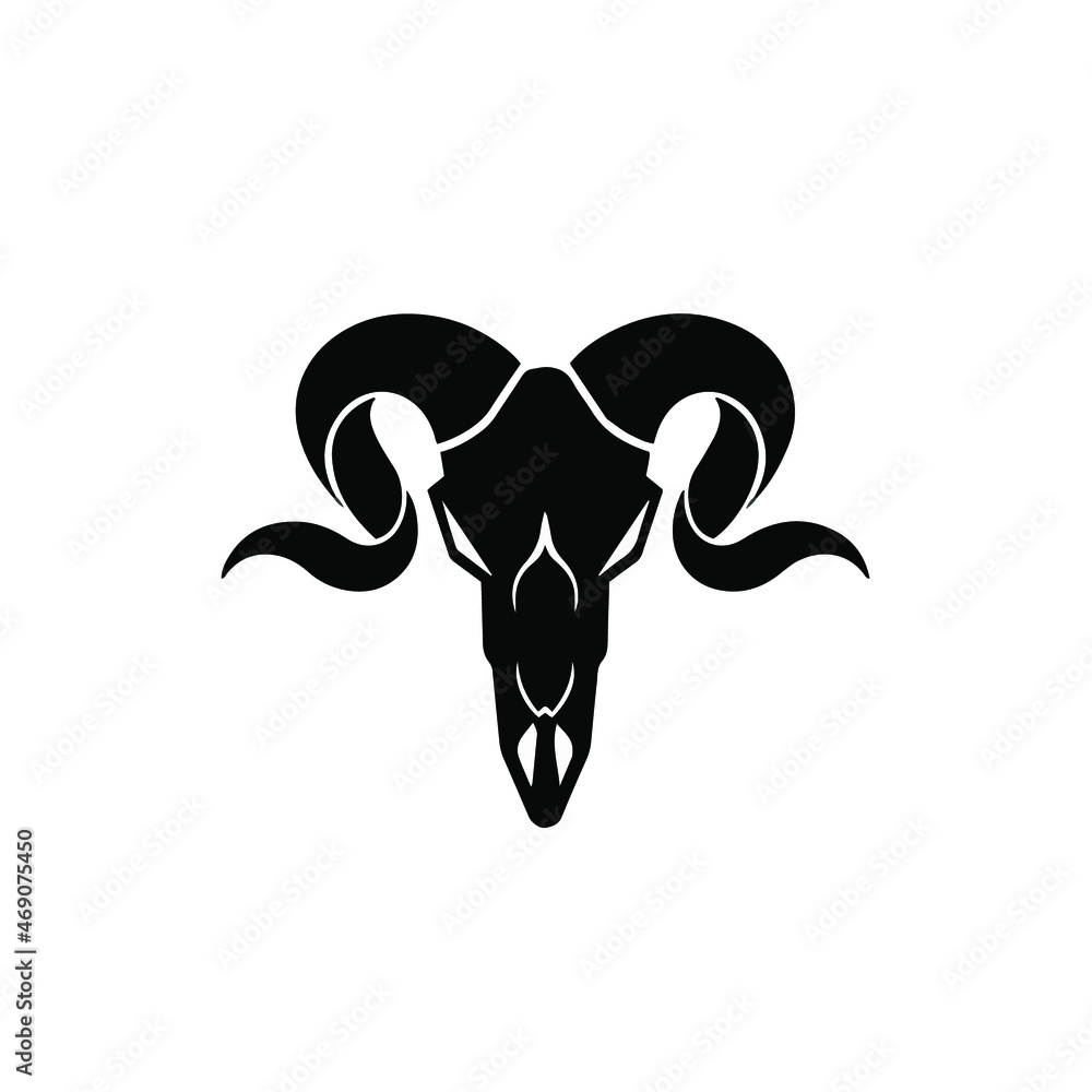 Ram Symbol Logo. Tattoo Design. Stencil Vector Illustration Stock ...