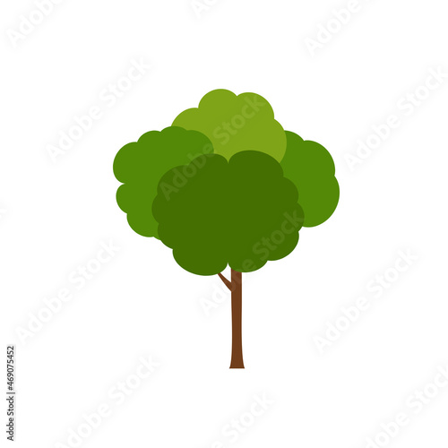 Green tree  A variety of forms on the White Background Set of various tree sets Trees for decorating gardens and home designs.vector illustration and icon
