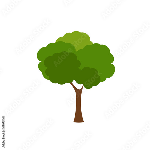 Green tree  A variety of forms on the White Background Set of various tree sets Trees for decorating gardens and home designs.vector illustration and icon