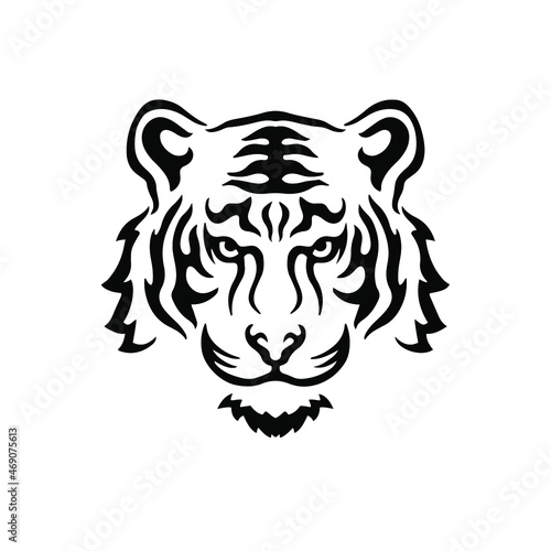 Tiger Symbol Logo. Tribal Tattoo Design. Stencil Vector Illustration