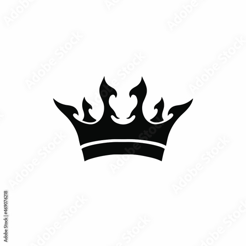 Crown Symbol Logo. Tattoo Design. Stencil Vector Illustration