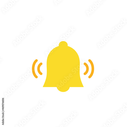 notification bell icon set isolated on white background.render yellow ringing bell with new notification for social media reminder.vector icon