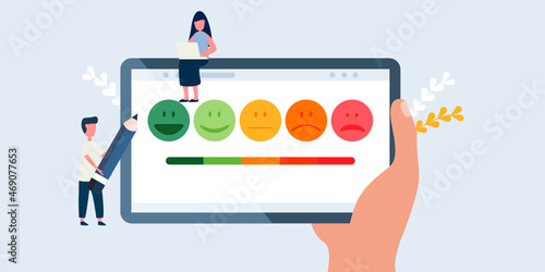people vote online survey Feedback or rating face emoji
