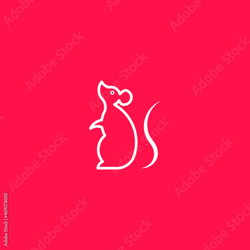 Rat Line Art. Simple Minimalist Logo Design Inspiration. Vector Illustration. © FriskySloths