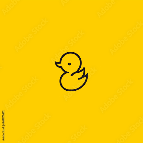 Duck Line Art. Simple Minimalist Logo Design Inspiration. Vector Illustration.