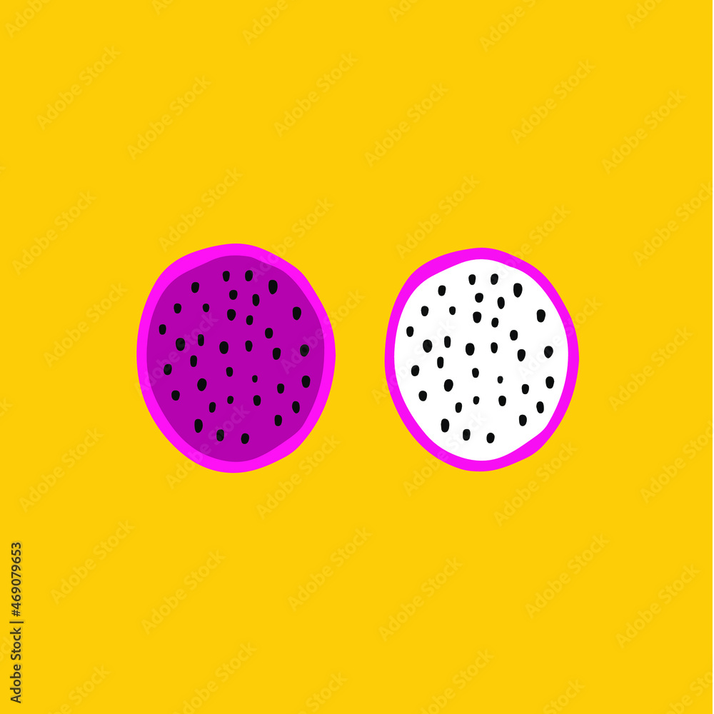 Fototapeta premium Dragon Fruit Symbol. Social Media Post. Fruit Vector Illustration.