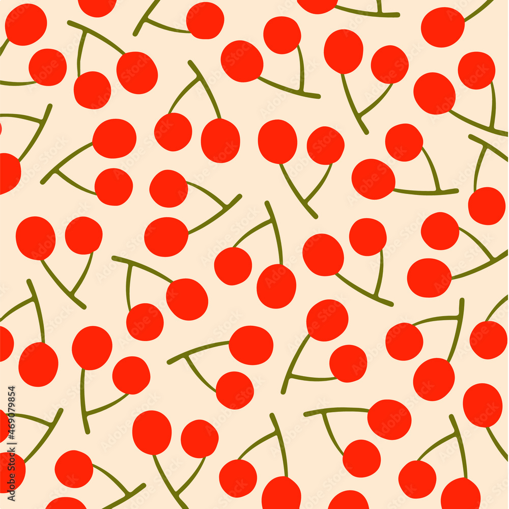 Cherry Pattern Background. Social Media Post. Fruits Vector Illustration. Cherry Pattern Background. Social Media Post. Fruits Vector Illustration.