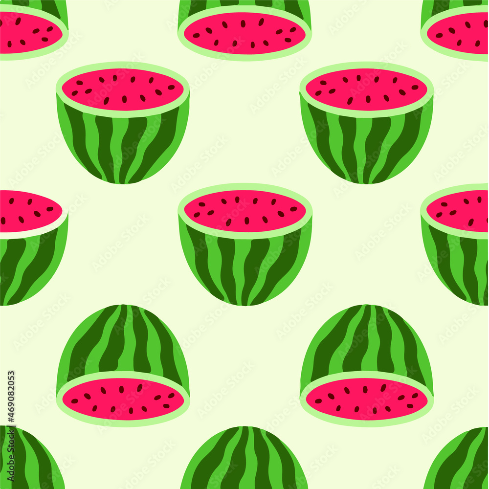Watermelon Pattern Background. Social Media Post. Fruits Vector Illustration. Watermelon Pattern Background. Social Media Post. Fruits Vector Illustration.