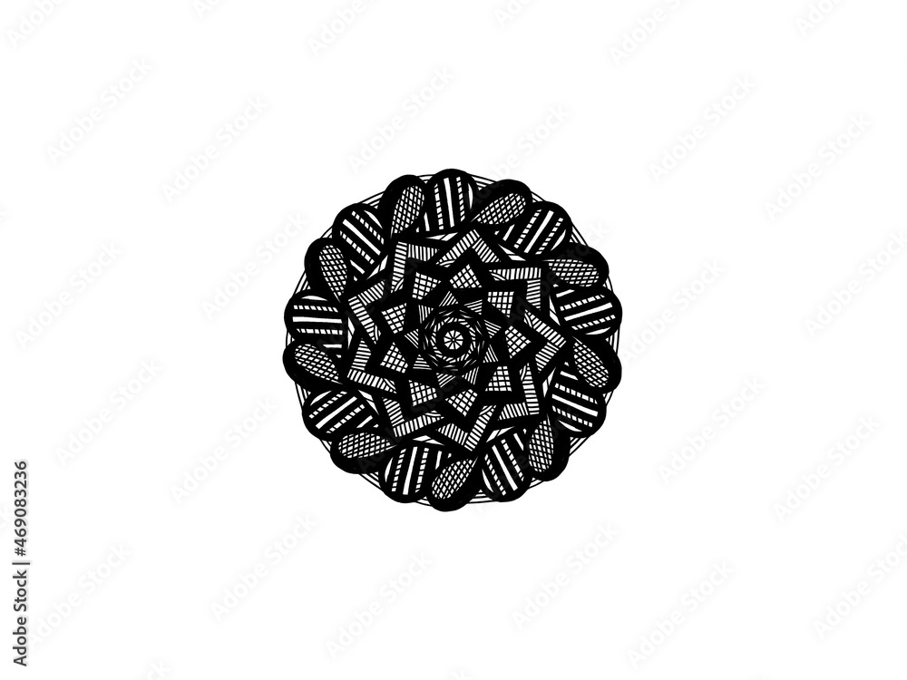 black and white mandala ornament hand drawn black and white mandala ornament hand drawn