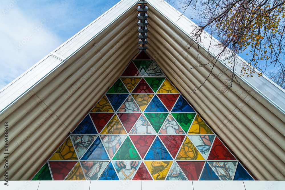 Fotografia do Stock ニュージーランド クライストチャーチのクライストチャーチ・トランジショナル大聖堂、通称紙の教会の