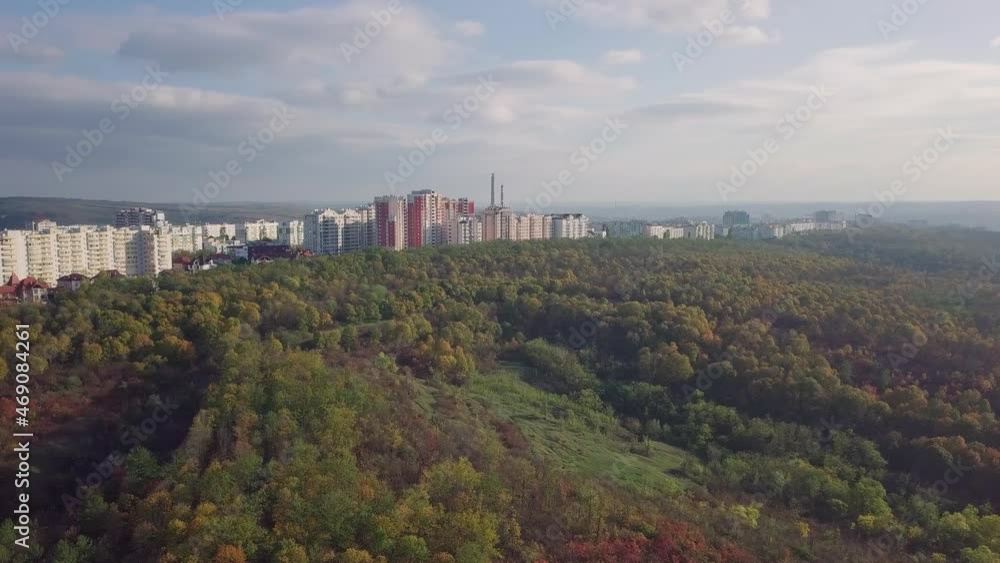 Aerial view of the city at sunset. Beautiful autumn city landscape. Kishinev, Moldova republic of. Aerial view of the city at sunset. Beautiful autumn city landscape. Kishinev, Moldova republic of.