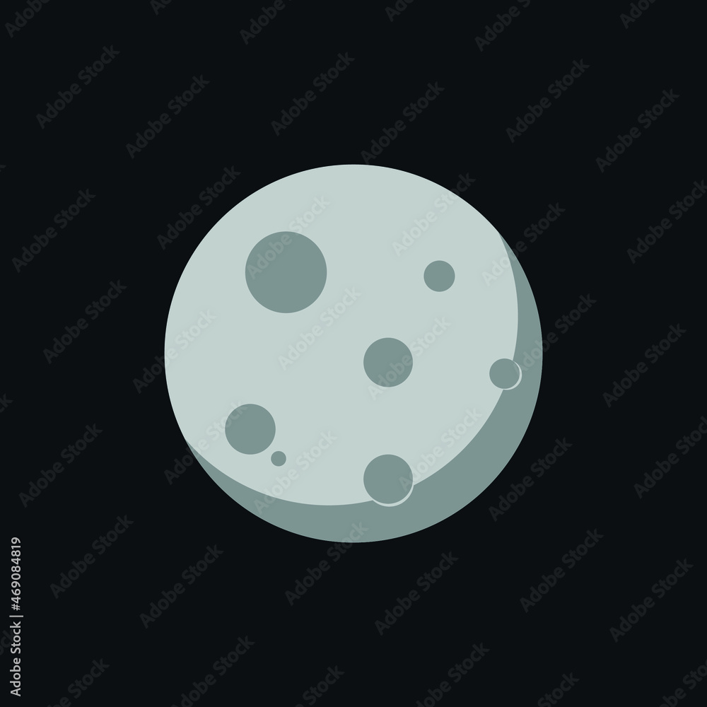 vector gray moon. flat image of a satellite of the earth with craters. vector gray moon. flat image of a satellite of the earth with craters.