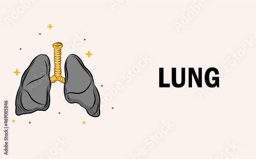 Human lung and treatment with cute. A concept hospital for wallpaper and web.