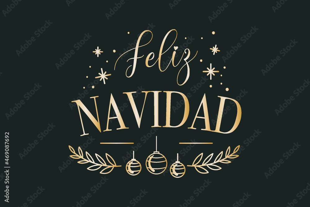 Merry Christmas (Feliz Navidad) - Calligraphy phrase for Christmas ...
