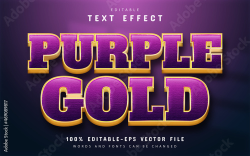 Purple gold text effect editable