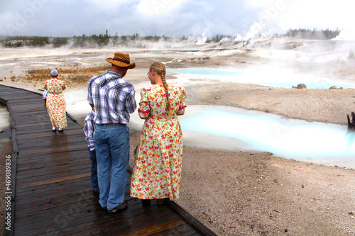 Yellowstone National Park - Mennonite tourists	 photo