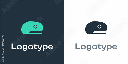 Logotype Military beret icon isolated on white background. Soldiers cap. Army hat. War baret. Logo design template element. Vector