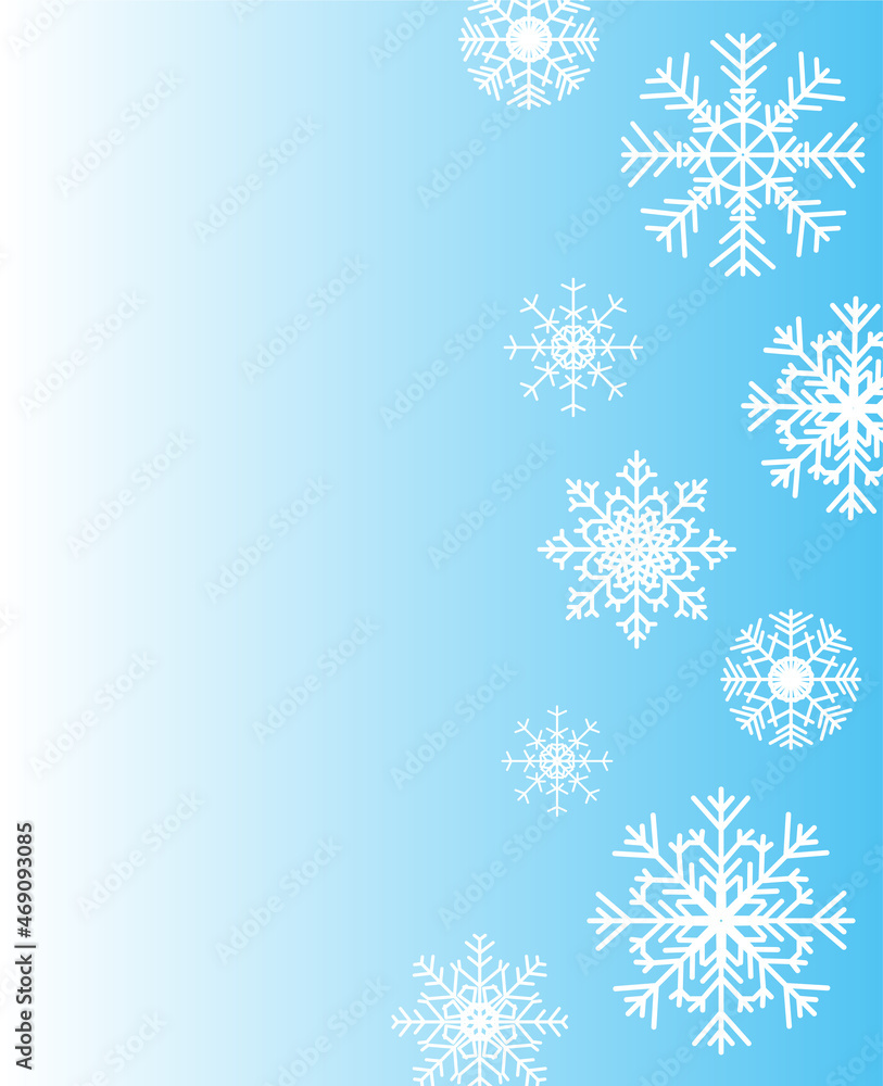 Christmas winter blue card background with white snowflakes and empty space for text. Christmas winter blue card background with white snowflakes and empty space for text.