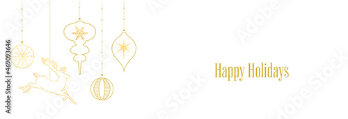 Holidays cards with Christmas motif, snowflakes, gold ornament snow frames and  isolated background. Winter vector set templates