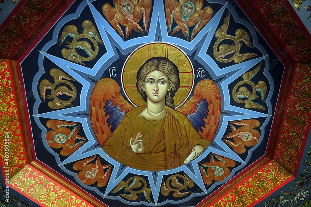 Greece. Fresco's in the Meteora Monastery in Kalambaka.