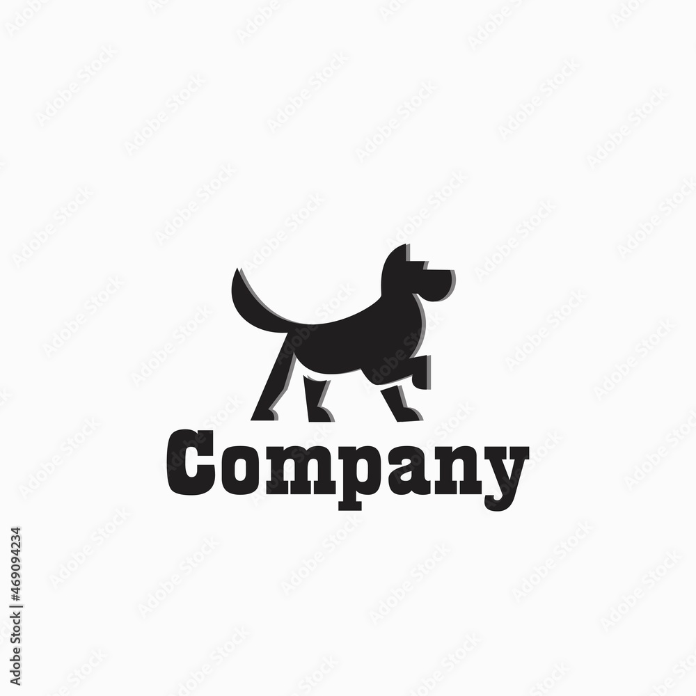 animal logo design with black dog