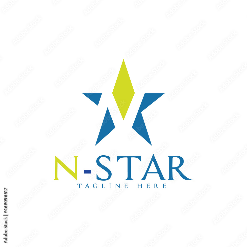 Letter N star logo vector, suitable for any business especially related to stars