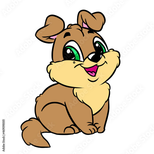 Little puppy smile joy character illustration cartoon