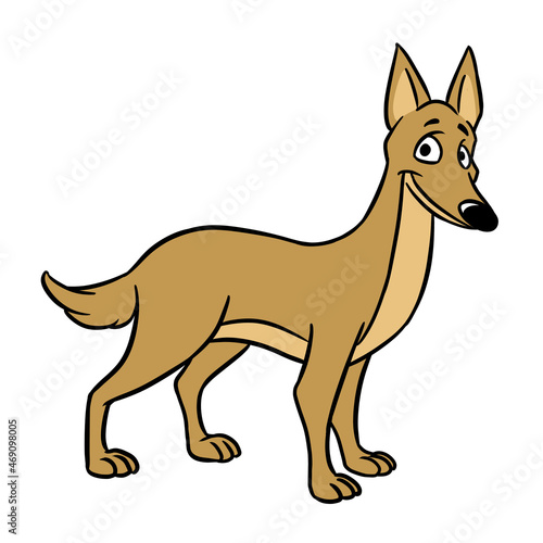 Kind dog surprise look character illustration cartoon 