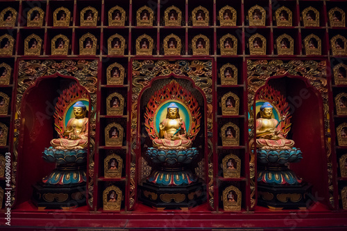 Singapore,02,15,2019. Sculpture in the buddha tooth relic temple