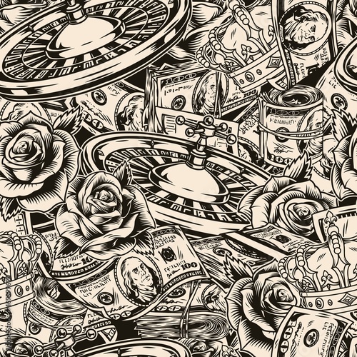 Casino vintage seamless pattern