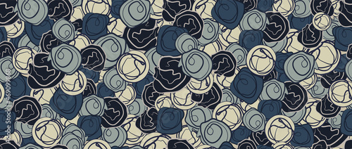 seamless pattern of abstract circle, lines shape. a hand-drawn illustration in the style of minimalism. modern, romantic art of one line. for print, textiles, wallpaper, banner, web,  background.
