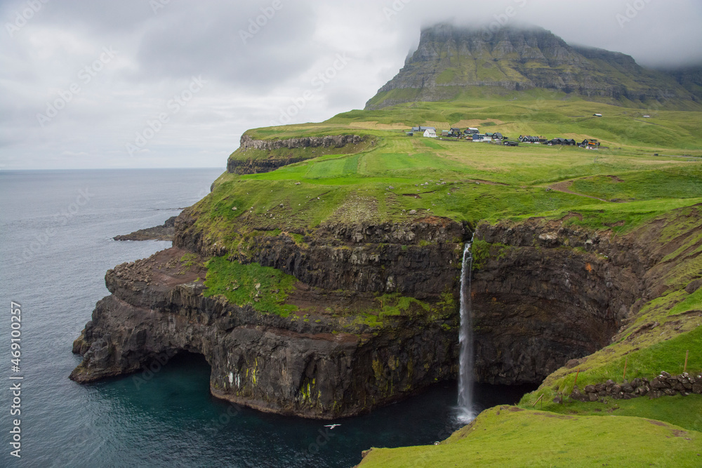 Múlafossur Waterfall in the Faroe Islands