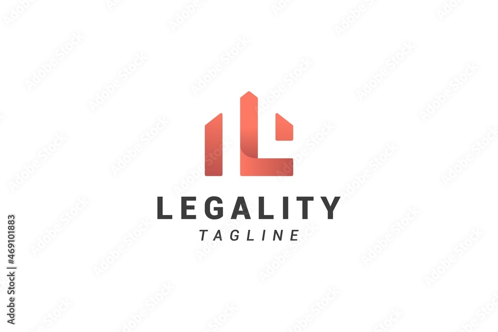 Letter L creative 3d modern red colour legal estate house logo Letter L creative 3d modern red colour legal estate house logo