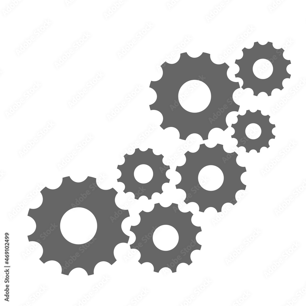 gears different size, big small worker symbol gears different size, big small worker symbol