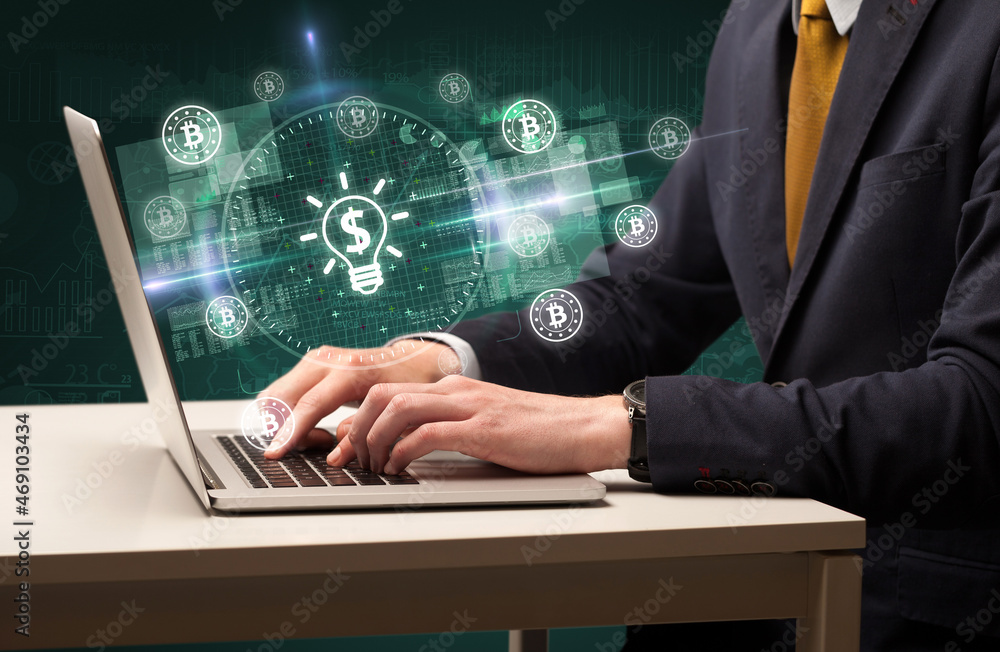 business hand working in stock market business hand working in stock market