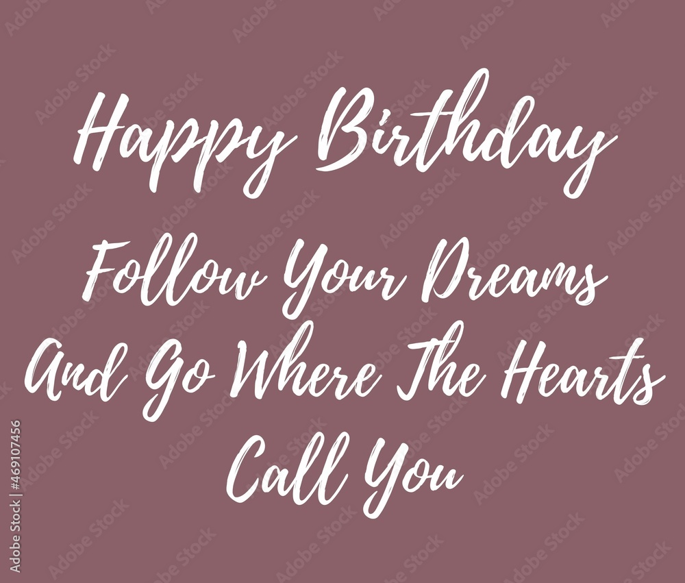 Happy Birthday Wishes White Lettering Text Hand Drawn.