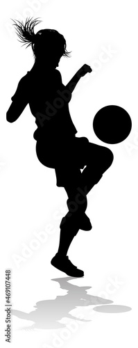 Female Soccer Football Player Woman Silhouette