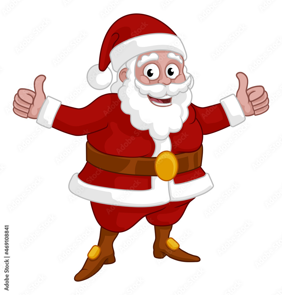 Christmas Cartoon Santa Claus Giving Thumbs Up Christmas Cartoon Santa Claus Giving Thumbs Up