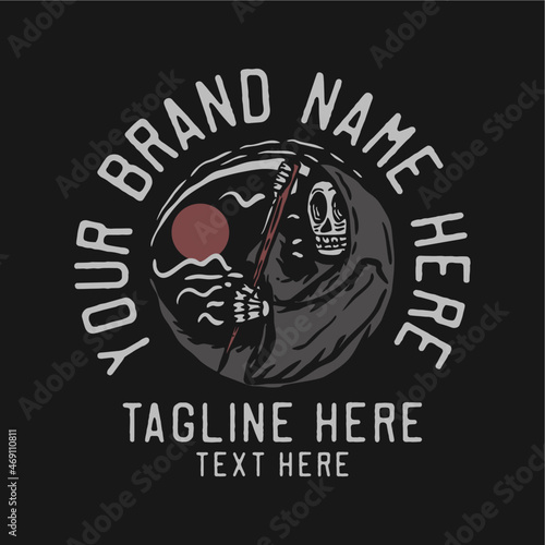 grim reaper at night vintage t shirt design template
