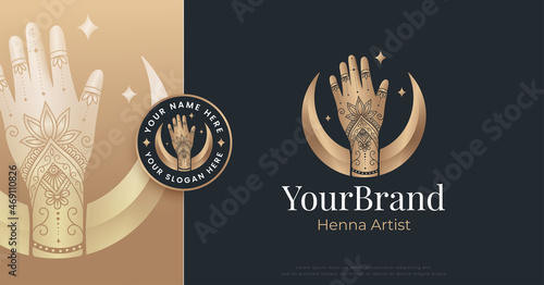 henna tattoo art logo design