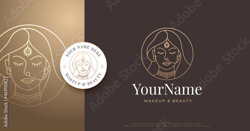 beautiful indian bride logo design