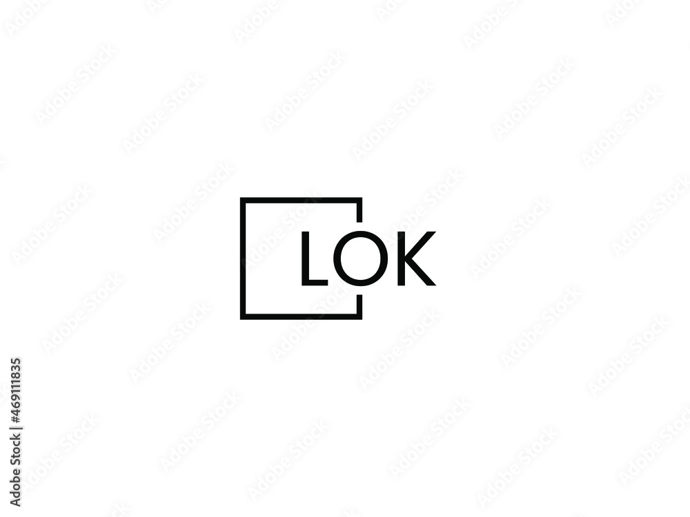 LOK letter initial logo design vector illustration LOK letter initial logo design vector illustration