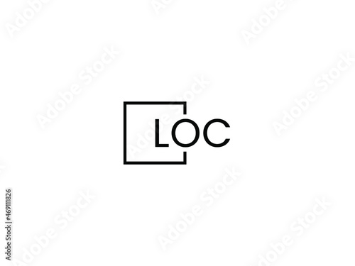 LOC letter initial logo design vector illustration