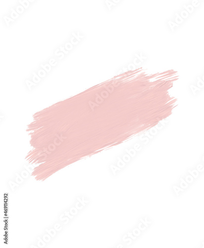 Pink pastel brushstroke isolated on white. Make up, cosmetics template, copyspace. Lipstick stroke design.